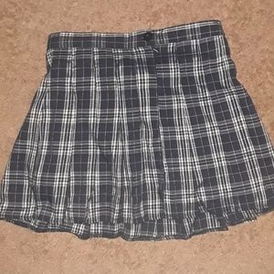 A blue and white mini skirt